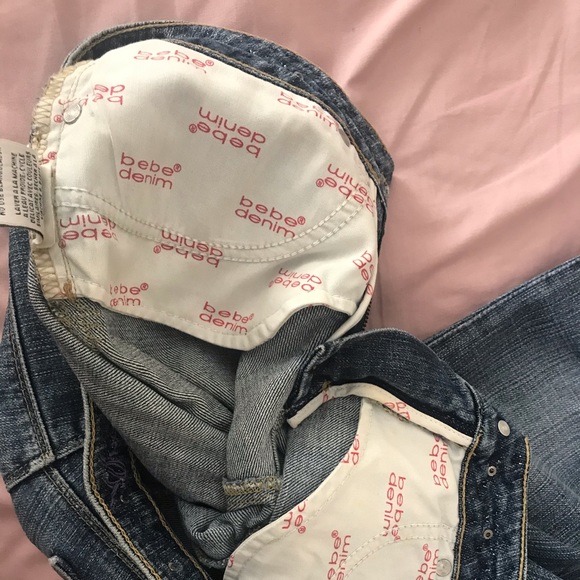 Bebe Studded Waistband Distressed Jeans - Picture 7 of 7